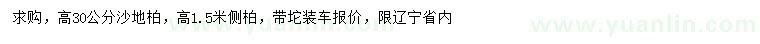 求購高30公分沙地柏