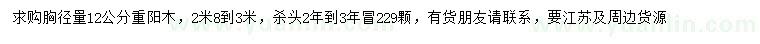 求購(gòu)胸徑12公分重陽(yáng)木