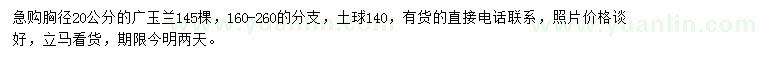 求購胸徑20公分廣玉蘭