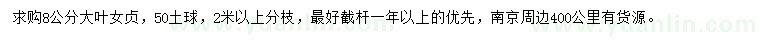 求購(gòu)8公分大葉女貞