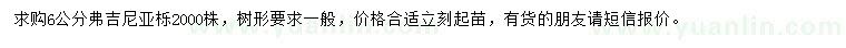 求購6公分弗吉尼亞櫟