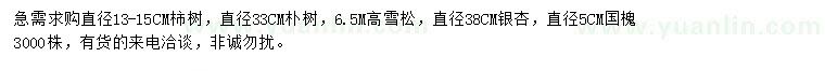 求購柿樹、樸樹、雪松等