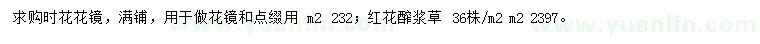 求購時花花鏡、紅花醡漿草