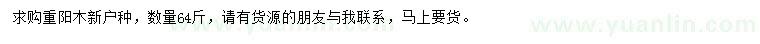 求購(gòu)重陽(yáng)木新戶種