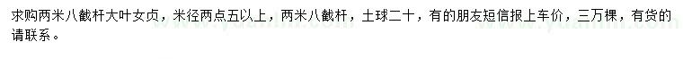 求購米徑2.5公分以上大葉女貞