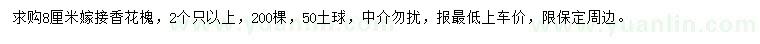 求購(gòu)8公分嫁接香花槐