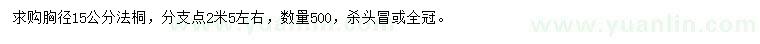 求購胸徑15公分法桐