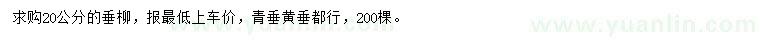 求購20公分垂柳