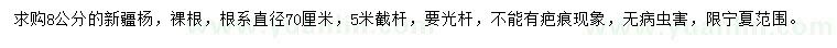 求購8公分新疆楊