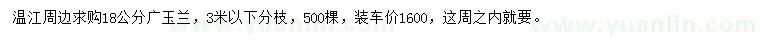 求購18公分廣玉蘭