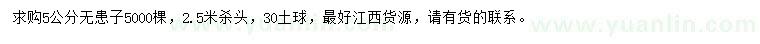 求購5公分無患子