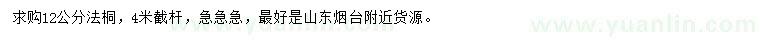 求購12公分法桐