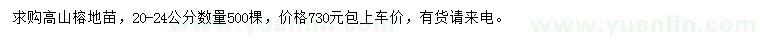 求購(gòu)20-24公分高山榕