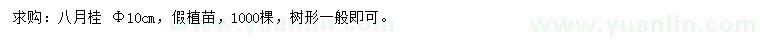 求購胸徑10公分八月桂