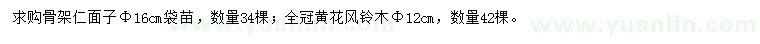 求購仁面子、黃花風(fēng)鈴木