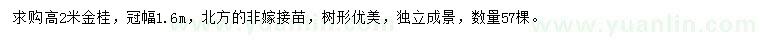 求購高2米金桂
