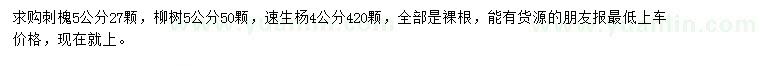 求購刺槐、柳樹、速生楊