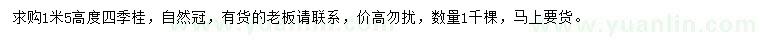 求購高1.5米四季桂