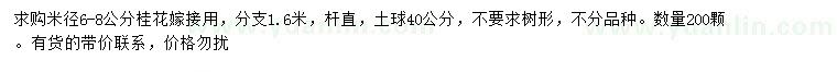 求購米徑6-8公分桂花