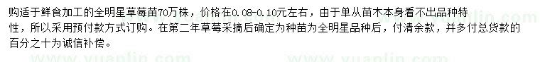 求購全明星草莓苗