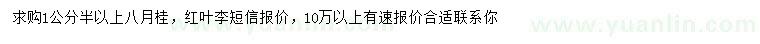 求購1.5公分以上八月桂、紅葉李