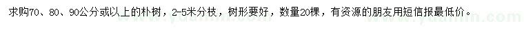 求購70、80、90公分樸樹(shù)