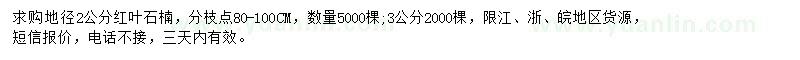 求購(gòu)地徑2公分紅葉石楠