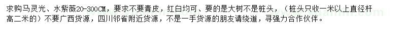 求購馬靈光、水紫薇