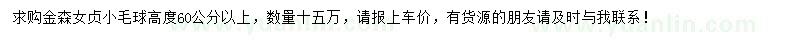 求購(gòu)高60公分以上金森女貞小毛球
