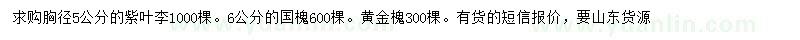 求購紫葉李、國槐、黃金槐