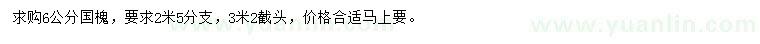 求購(gòu)6公分國(guó)槐