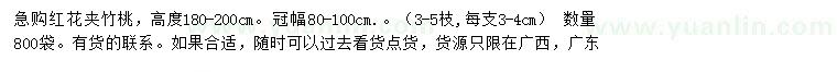 求購(gòu)高180-200公分紅花夾竹桃