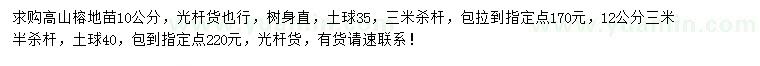 求購10公分高山榕地苗