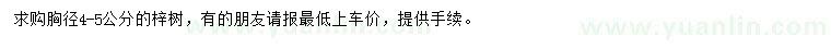 求購胸徑4-5公分梓樹