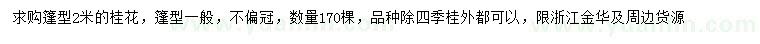 求購篷型2米桂花