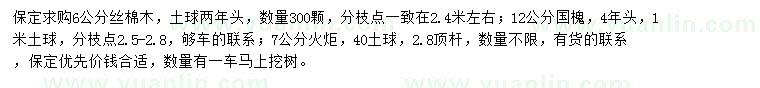 求購絲棉木、國槐、火炬