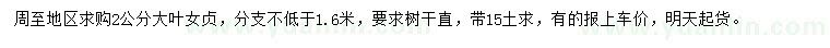 求購(gòu)2公分大葉女貞