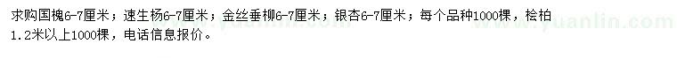 求購(gòu)國(guó)槐、速生楊、金絲垂柳等