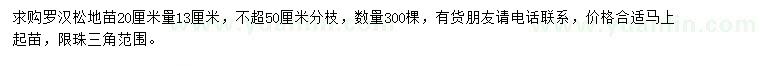 求購20公分量13公分羅漢松