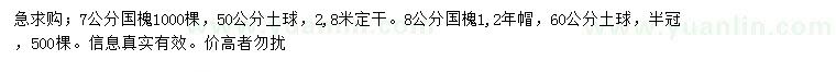 求購(gòu)7、8公分國(guó)槐