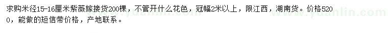 求購米徑15-16公分紫薇嫁接貨