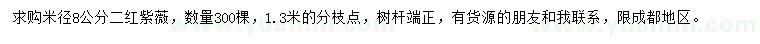 求購米徑8公分二紅紫薇