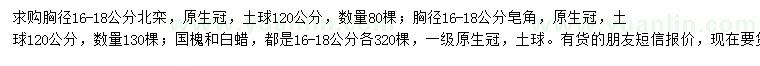 求購(gòu)北欒、皂角、國(guó)槐等
