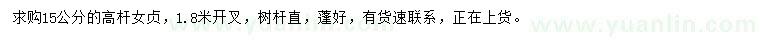 求購15公分高桿女貞