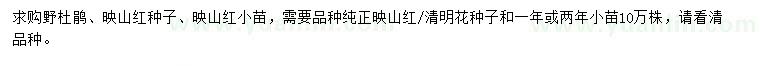 求購野杜鵑、映山紅種子、映山紅小苗
