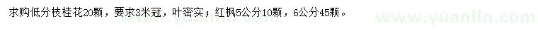 求購(gòu)低分枝桂花、紅楓