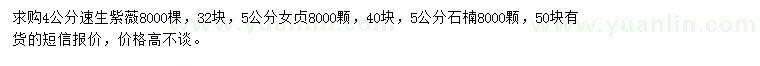 求購速生紫薇、女貞、石楠