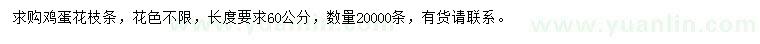 求購(gòu)長(zhǎng)度60公分雞蛋花枝條