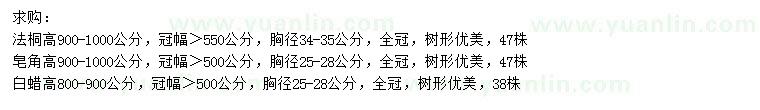 求購法桐、皂角、白蠟 