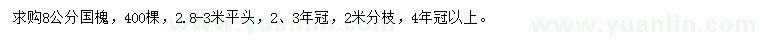 求購8公分國槐